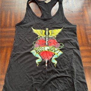 Brand New Black Bon Jovi Racerback Tank Top womens XL